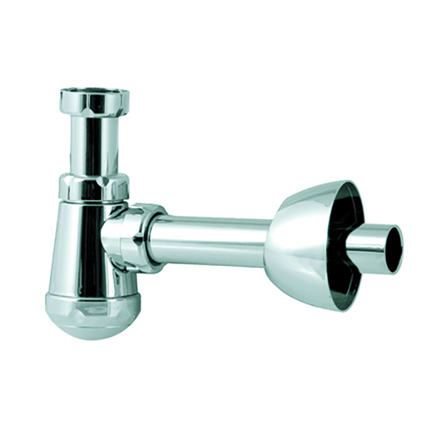 Bekersifon met muurbuis en rozet, type S-402