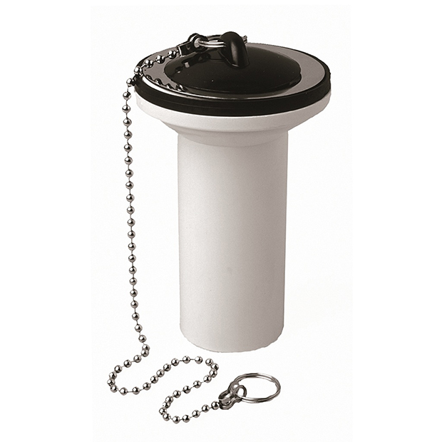 Bovenstuk wastafelplug met rubberen stop en ketting, type A-39