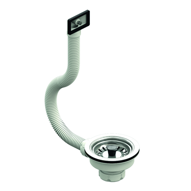 Gootsteenplug met inox plug en groentekorf, type S-237