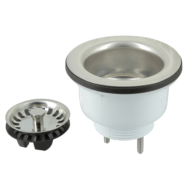 Gootsteenplug met inox plug en groentekorf, type 511