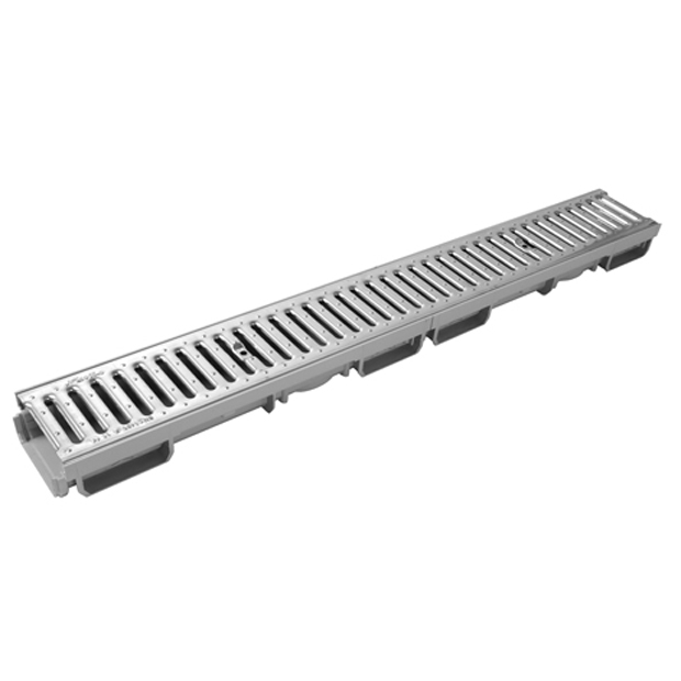 Afvoergoot Connecto 100 (PVC) met RVS sleufrooster