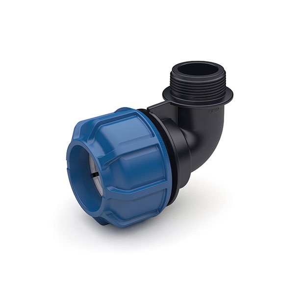 Overgangsknie 90&deg; PP buitendraad