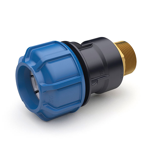 Overgangskoppeling messing buitendraad