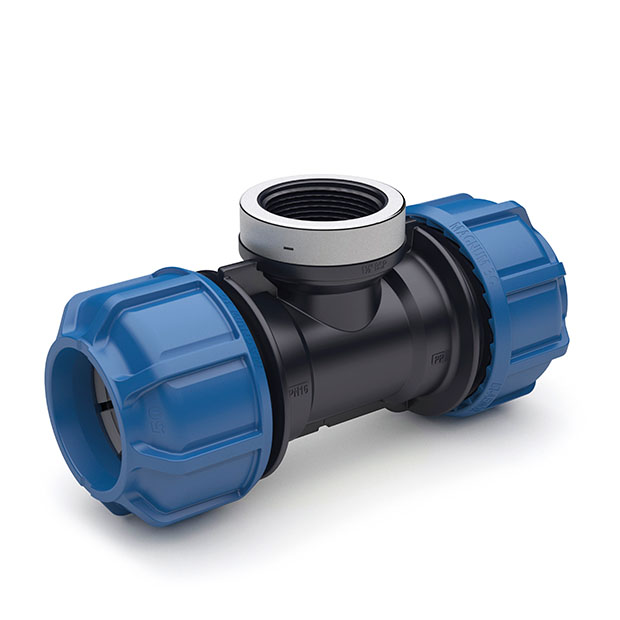 Overgangs-T-stuk 90&deg; PP binnendraad