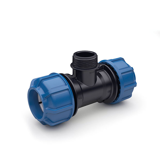 Overgangs-T-stuk 90&deg; PP buitendraad