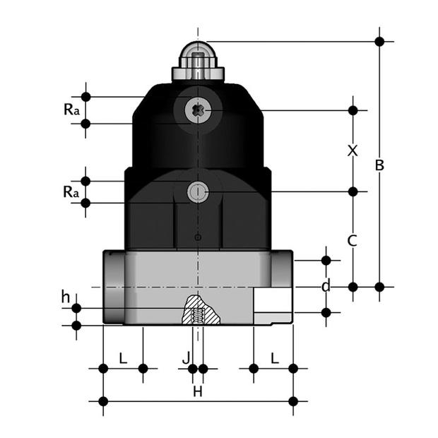 Membraanafsluiter compact pneumatisch - CMIM/CP-NC
