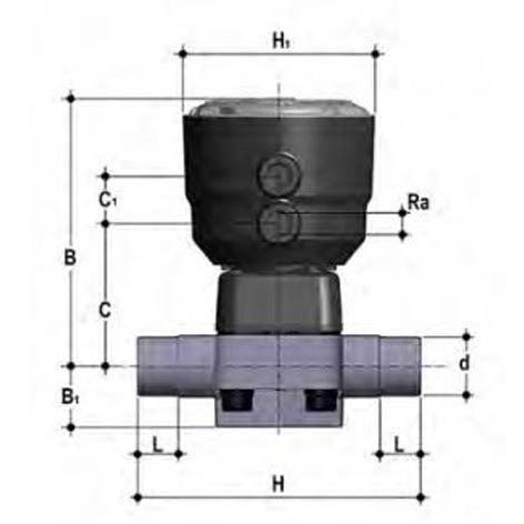 Membraanafsluiter pneumatisch - DKBDV/CP-NC