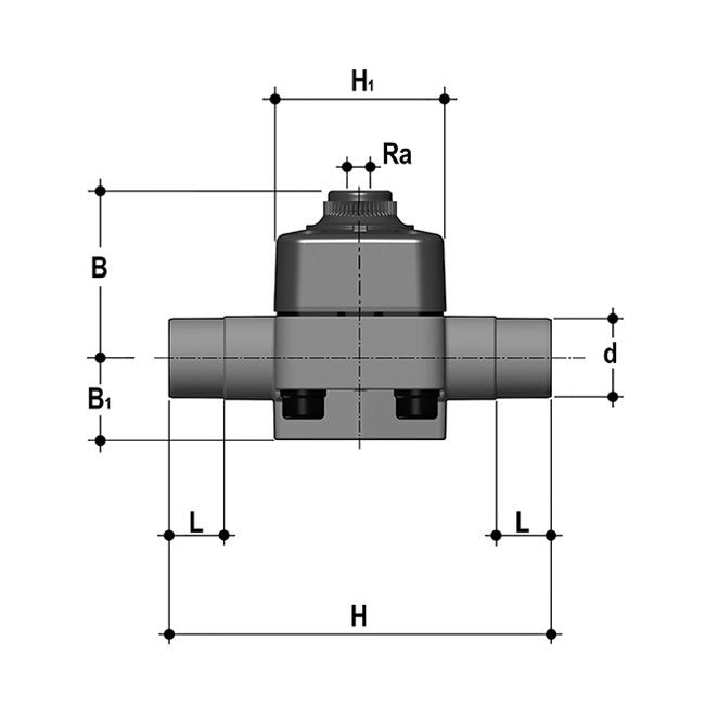 Membraanafsluiter pneumatisch - DKDDV/CP-NO