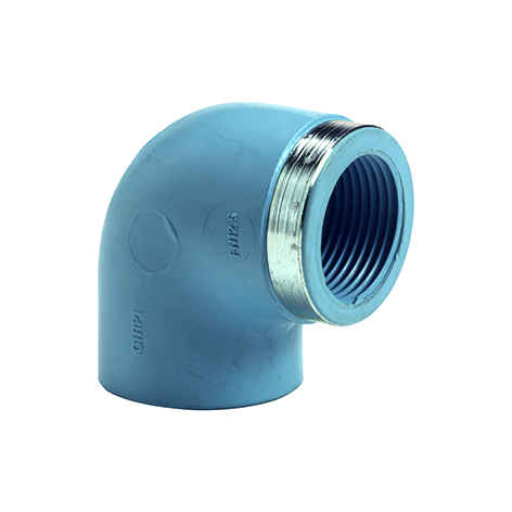 Knie 90&deg; met metalen verstevigingsring