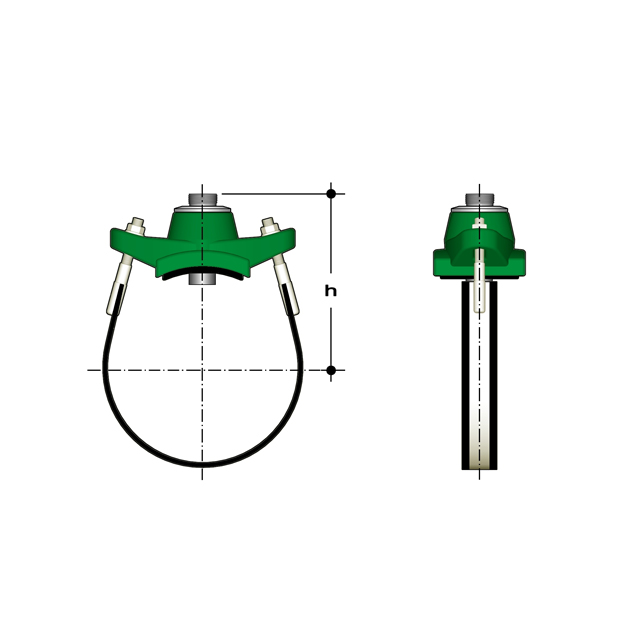 Strap-on zadel - Gietijzer/RVS/PVC-C