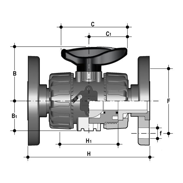 2-weg kogelkraan FPM DN 10-50 - VKDOF