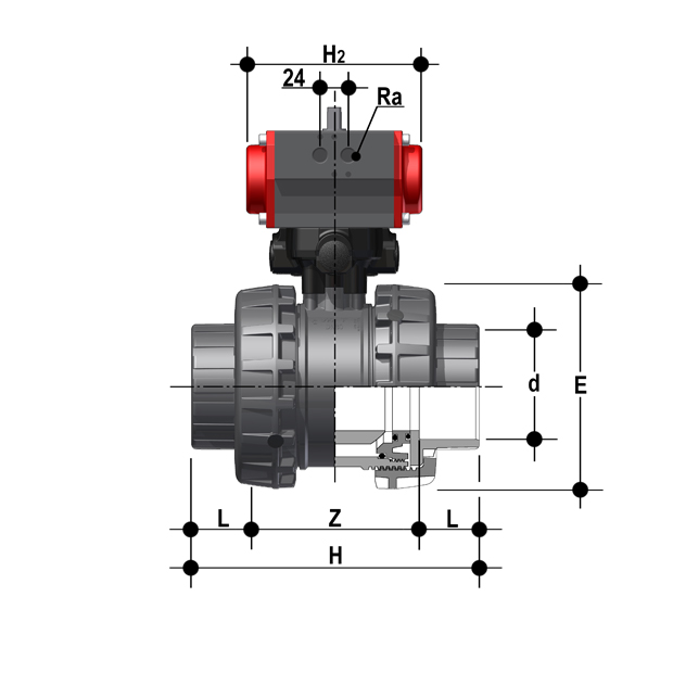 2-weg kogelkraan pneumatisch - VXEIC/CP-NC