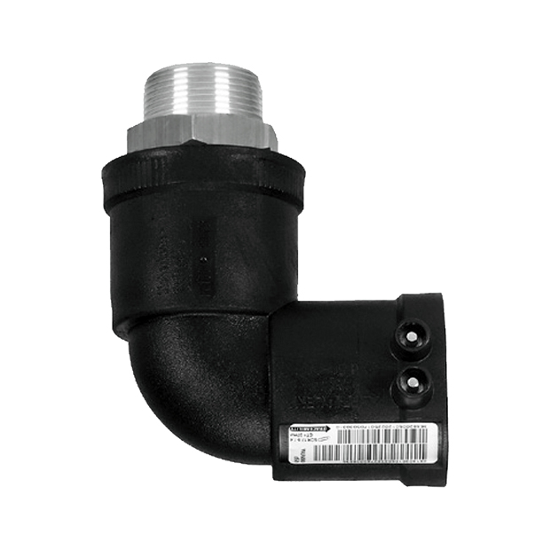 Elektrolas overgangsknie 90&deg; PE - RVS buitendraad