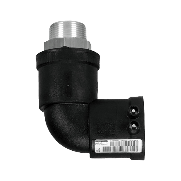 Elektrolas overgangsknie 90&deg; PE - messing buitendraad